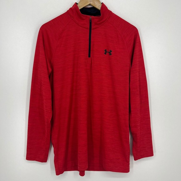 Under Armour Other - Under Armour Mens Tech 1/4 Zip Pullover Red Heathered Long Sleeve‎ Size M